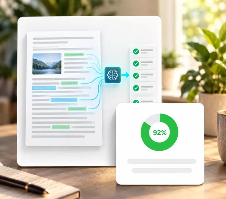 Illustration einer algorithmusgerechten SEO-Optimierung mit Bewertung