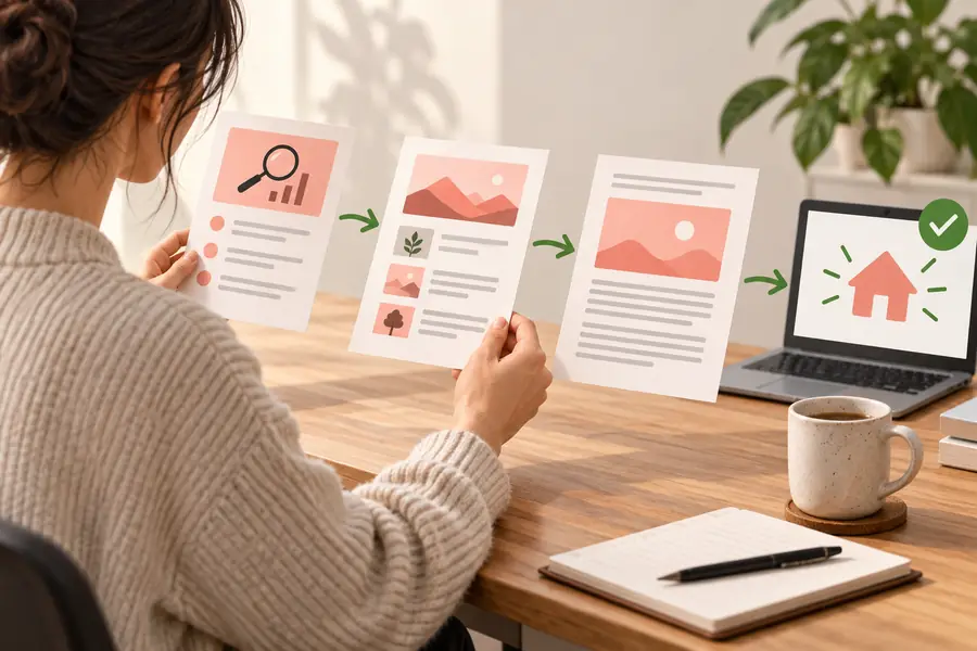 Workflow für Einsteiger zur Planung und Prüfung von Suchinhalten