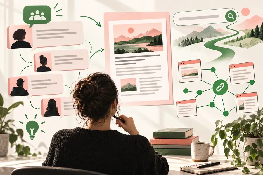 SEO AI workflow for researching Reddit discussions and planning useful content