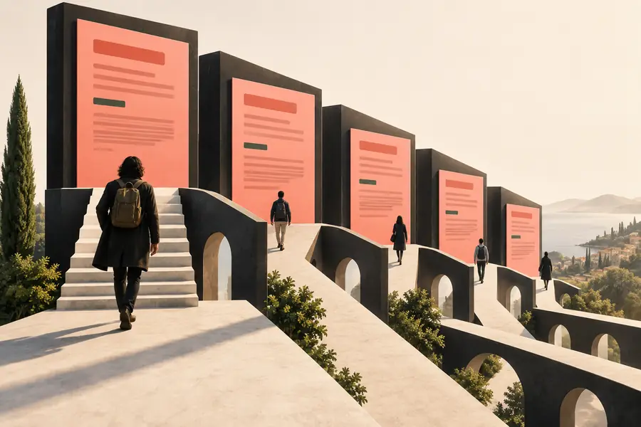 Traditionelle Suchergebnisse, die mehrere nach Rang geordnete Webseiten anzeigen